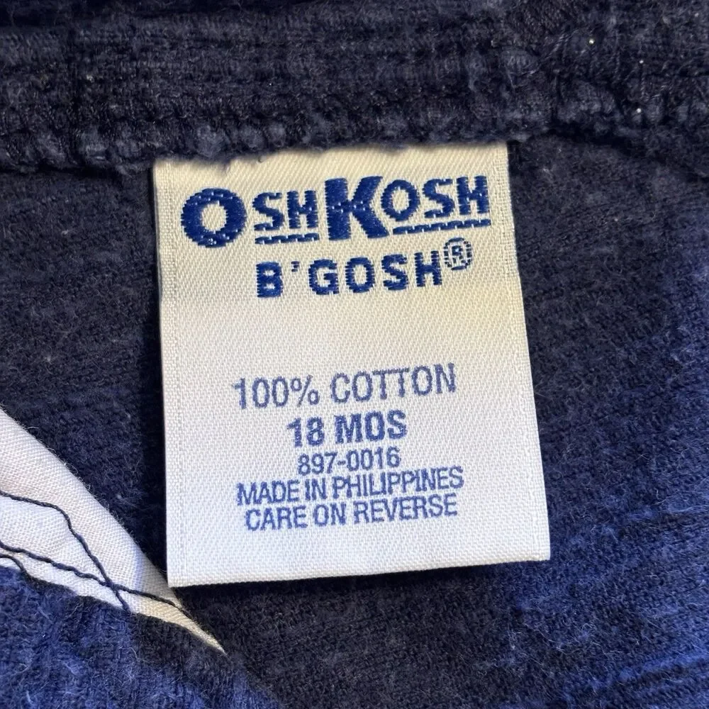 VTG 90s Vestbak OshKosh B'gosh Baby Plaid Corduroy Overalls Sz 18 Mo Kidcore